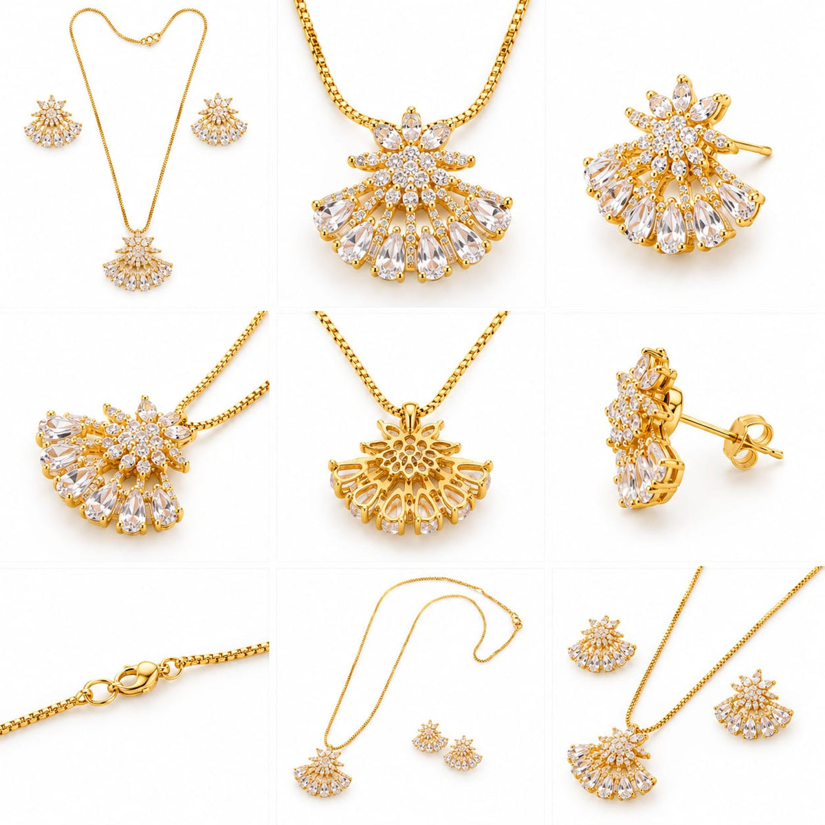 ✨ Golden Radiance Crystal Jewelry Set