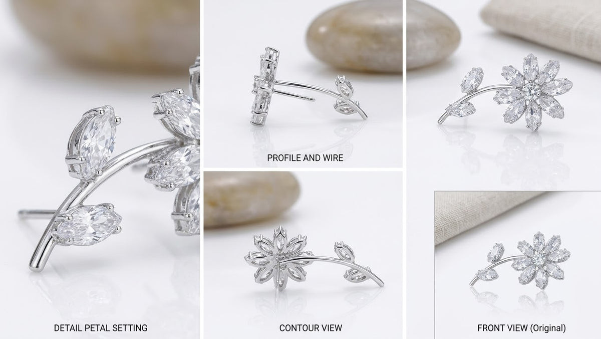 Sparkling Floral Drop Earrings