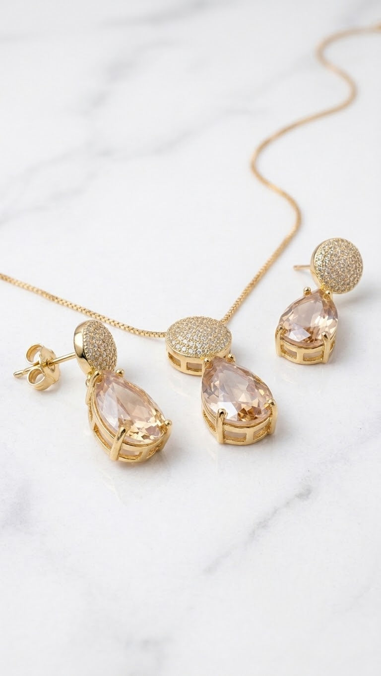 Royal Gold Crystal Cascade Set