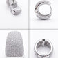 Silver Diamond-Studded Huggie Hoop Earrings