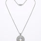 Silver Moonstone Halo Necklace & Earrings Set