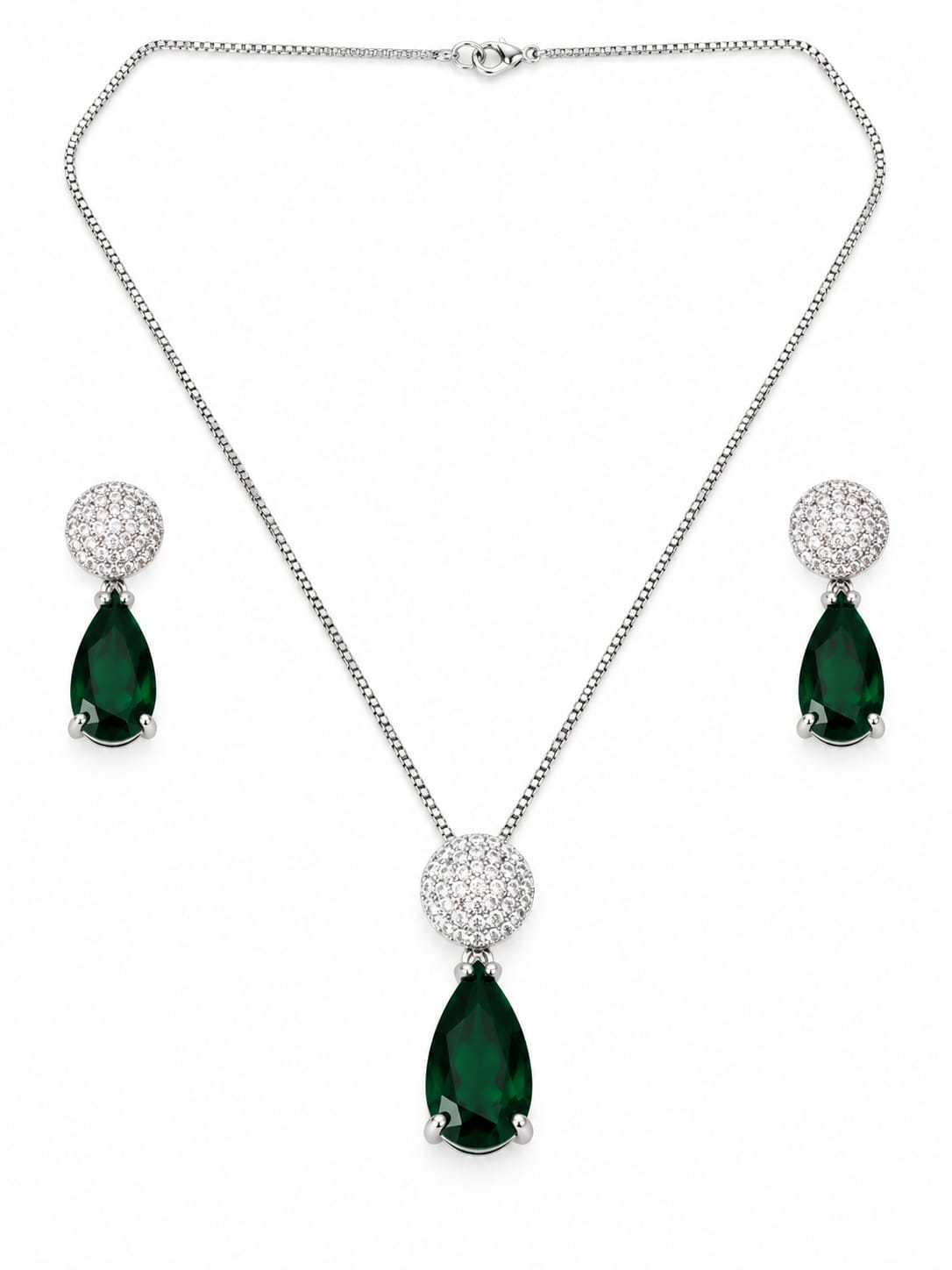 Royal Black Crystal Cascade Set