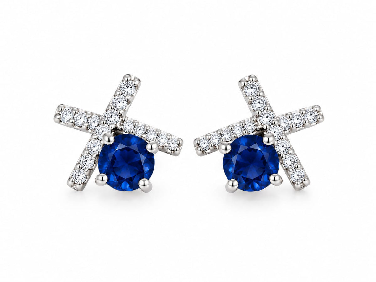 Royal Blue Crystal Drop Earrings