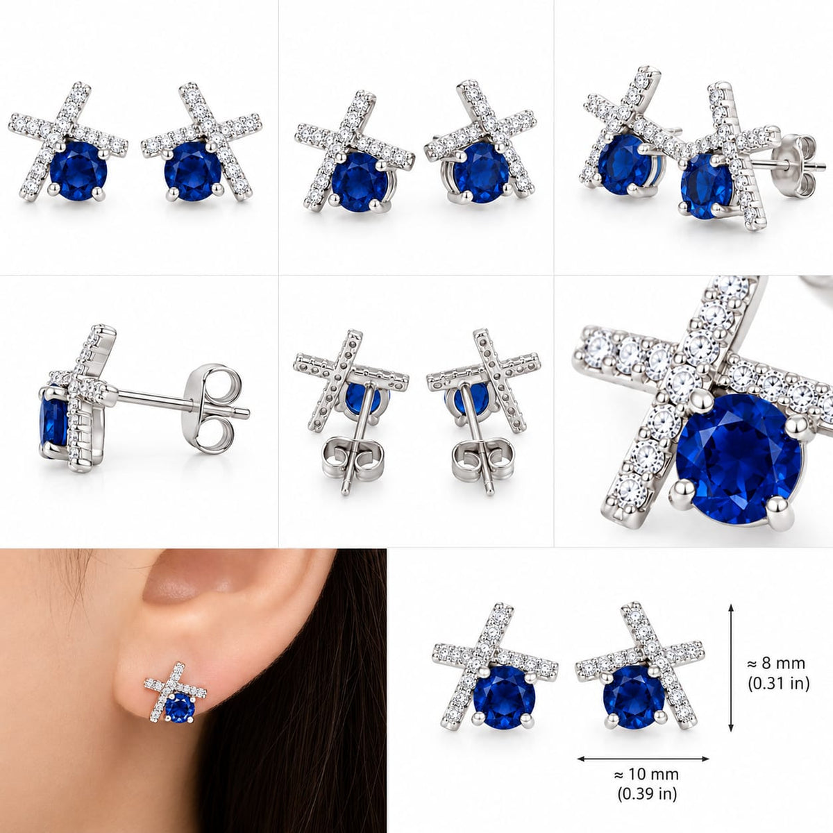 Royal Blue Crystal Drop Earrings