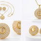 Gold Moonstone Halo Necklace & Earrings Set