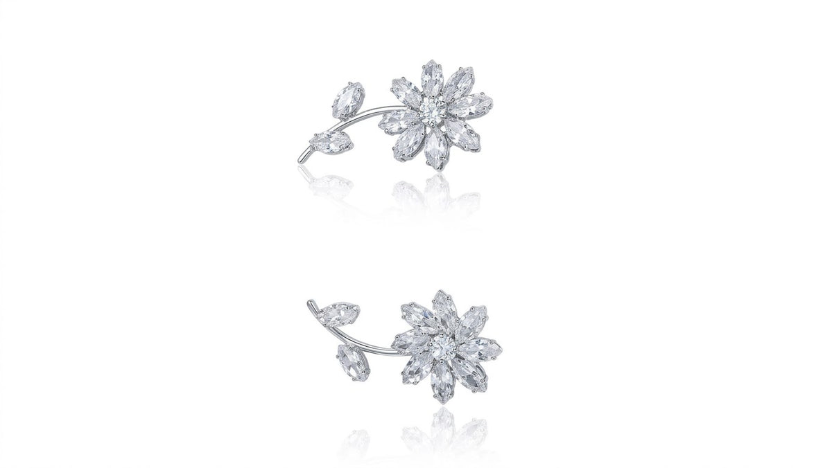 Sparkling Floral Drop Earrings